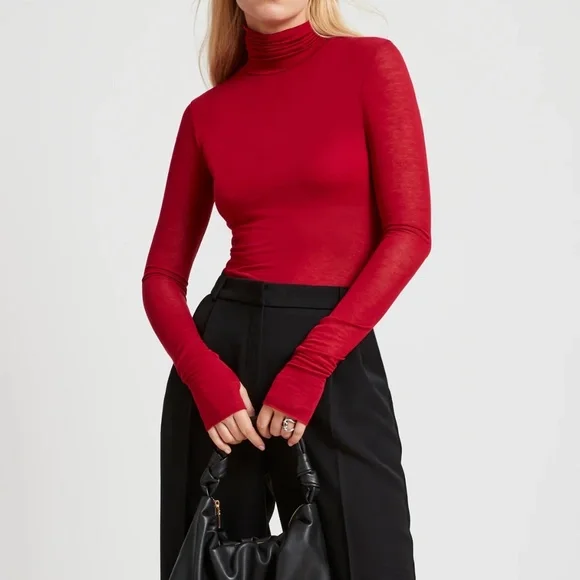 Eloise Sheer Turtleneck Long Sleeve Sheer  Marcella - Picture 3 of 4